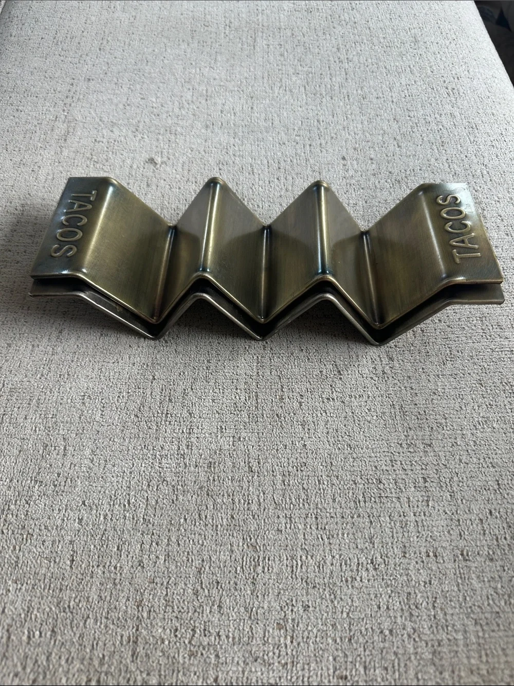 Vintage Mid-Century Modern Solid Brass Taco Holder Stands - Set of 2